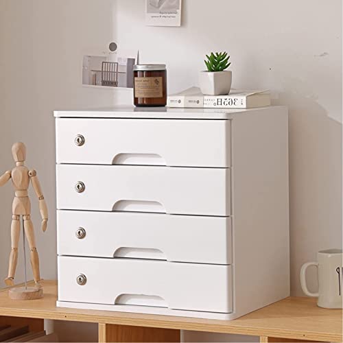 SDVantage Solid Wood Desktop File Cabinet with Lock Flat File Cabinet Storage for Desktop Nization and Data Security Desktop Storage Box with Dividers for Office Supplies and Docum,A4 Drawer