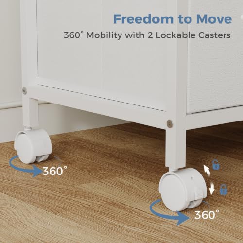DUMOS 3 Drawer Mobile File Cabinet, Rolling Printer Stand with Storage