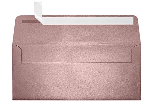 LUXPaper #10 Business Envelopes | Peel & Press | 4 1/8" x 9 1/2" | Misty Rose Metallic | 84lb. Text | 500 Qty