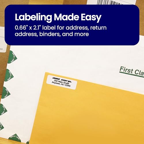 Brother Genuine DK-120424PK Multipurpose Paper Labels, Die-Cut 0.66" x 2.1", Engineered for Excellence, 400 Labels Per Roll, 24 Rolls per Box, White, for use with Select Brother QL Label Printers