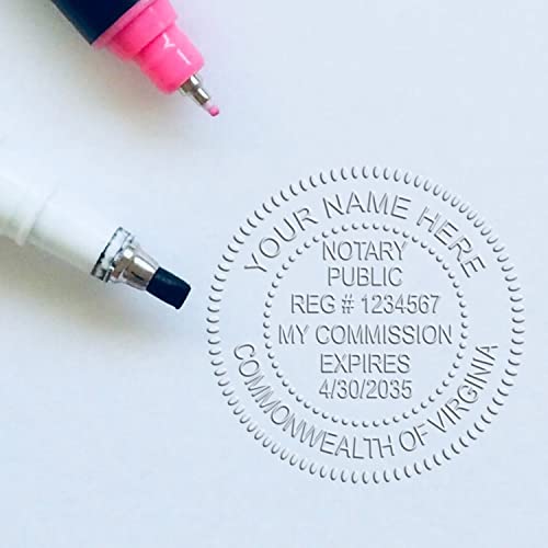 Heavy Duty Virginia Notary Embossing Seal, Long Reach Desk Stamp VA