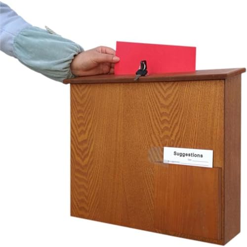 Dxysyldrun Donation/Charity/Suggestion Box, Christian Wooden Ballot Box Mailbox Suggestion Box Donation Box Church Wall Mounted with Lock