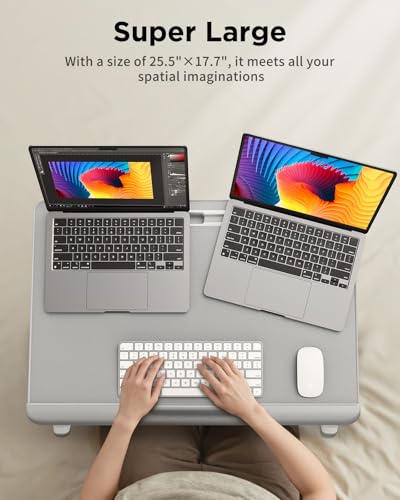 SAIJI Laptop Desk for Bed [XXL Extra Large] with Upgraded Book Stand