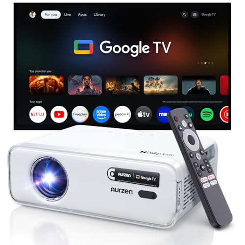Aurzen EAZZE D1G 4K Supported Google TV Smart Projector w/ WiFi & Bluetooth