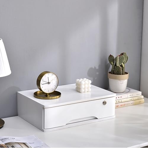 EliteBloom Desktop File Cabinet Organizers - Desktop Storage Box with Drawers - 1/2/3/4 Tier with Lock Flat File Cabinet Storage, Desktop Drawer Cabinet, Wooden File Cabinet/Desktop,A-1 Drawers