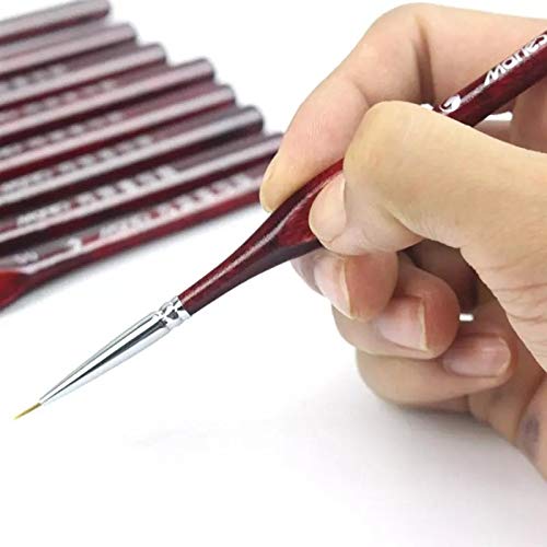 UOHLCX HBJWOV Professional Line Drawing Pen Hand Detail Paint Brushes Wolf Hair Tip Detail Oil Painting Art Brushes Art Supplies(9pcs)