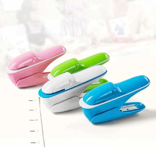 OEKFVCHVZ Hand-held Mini Safety Stapler Without Staples, 7 Sheets of Paper Binding, College Office