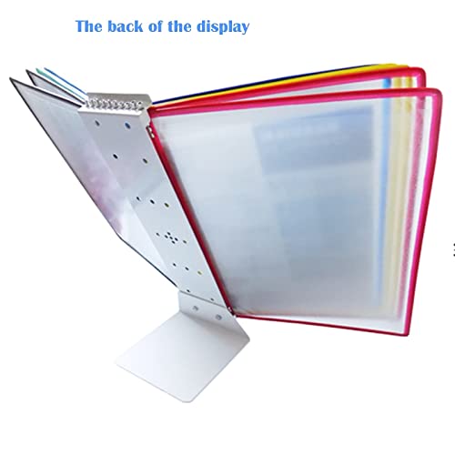 NUHSLF Wall Mount Reference Organizer - Catalog Display Rack, 10 Double Sided Flip Display Folder, Folder Binder, Desktop and Wall Display, for Display A4 Documents Panels (Black)
