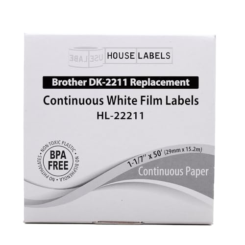 HouseLabels Compatible with Brother DK-2211, 1-1/7" x 50'