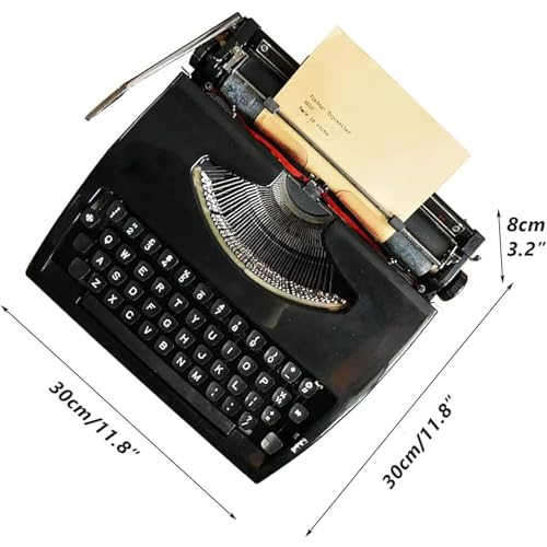 Vintage Mechanical Typewriter Manual Writing Machine Portable with Ribbon Carry Case, Old Fashioned Retro English Keyboard for Creative Letters Notes Traditional Gift(Khaki)