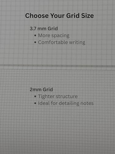 Allieryaz 1000 Page Fountain Pen Notebook (Tomoe River Paper, Green, 2mm Grid)