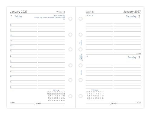 Filofax Pocket Day per page English appointments 2027 diary 27-68241