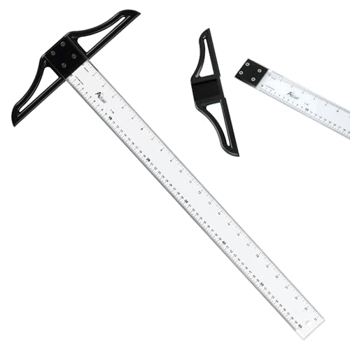 Acurit Detachable T-Square 24" with Clear Acrylic Blade, Precise 90° Angle, Dual Inking Edges, Inch/Centimeter Markings, Beveled Edges, T Square Ruler with Protective Cloth Carrying Case