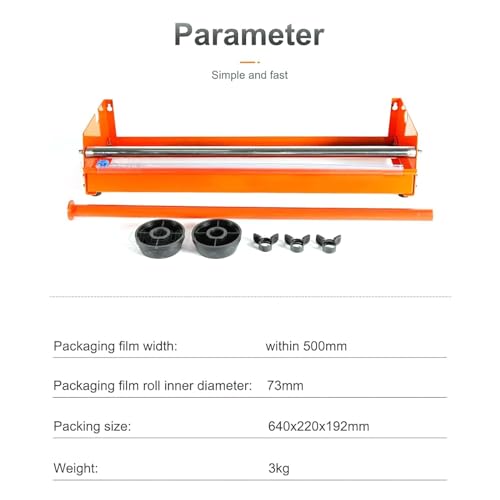 YXCUSAM Manual Stretch Wrapper, Tabletop Stretch Film Dispenser, for Accommodating Film Widths Up to 19.7 Inch (50 Cm)