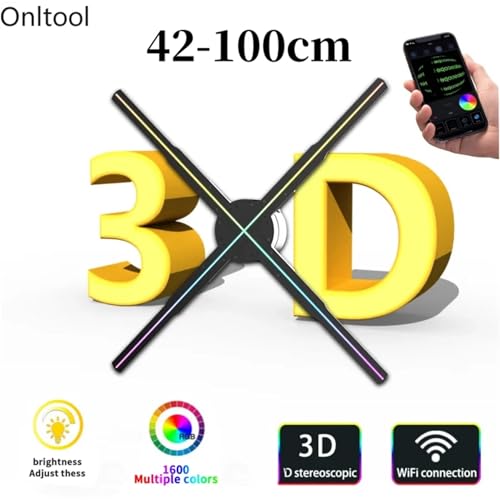42-100CM 3D Hologram Fan Projector WiFi Display Advertising Logo Light Led Sign Holographic Lamp Three-Dimensional Projectors(PD42 Standard)