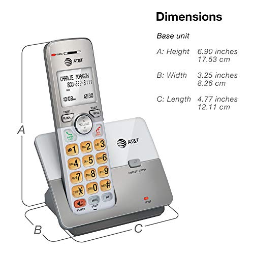 AT&T EL51203 DECT 6.0 2-Handset Cordless Phone with Full-Duplex Speakerphone, Backlit Display & Lighted Keypad, Caller ID/Call Waiting, Intercom, ECO Mode