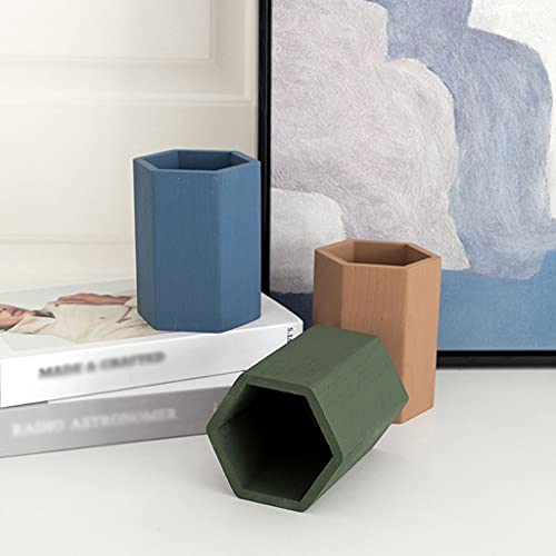 LSSOAZZVVN Pen Pencil Holder Container Table Multifunctional Mini Desktop Trash Can Cosmetic Brush Holder Home Office Stationery (Color : Black) (Brown)