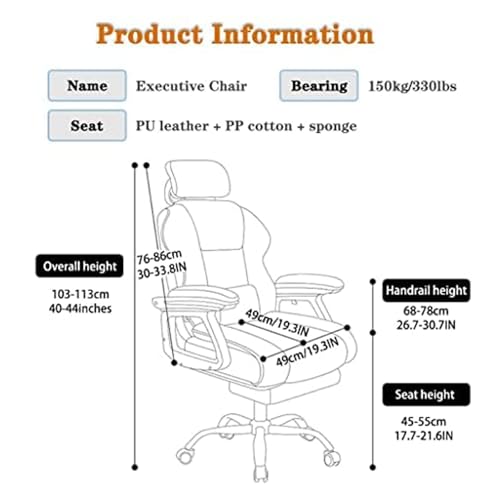 SZOMH shop UK Gaming Chairs Executive Chair,High Back Managerial Chair,Swivel Chair with Adjustable Footrest, Rotatable Lift Executive Office Chair for Home,Office Desk Chairs