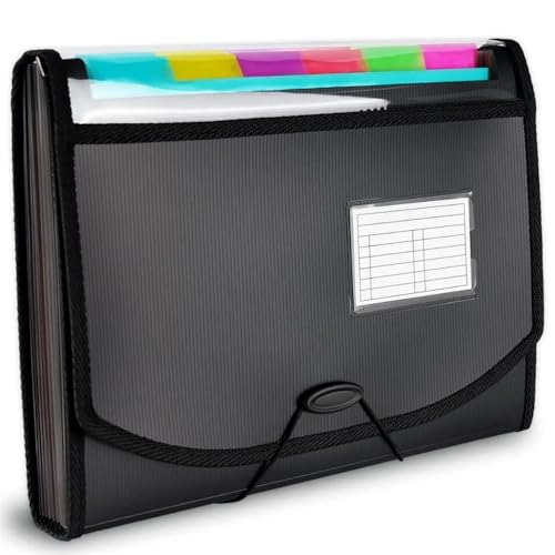 File Folders File Folders 13 Pockets, Expanding Organizer, Expandable Binder Document Folder with Dividers Tabs File Jacket