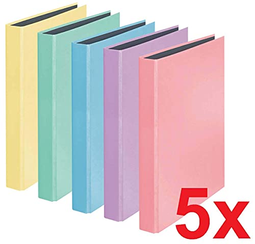 Pastel Colour Folder Assorted Colours Pack of 5 Ring Binder