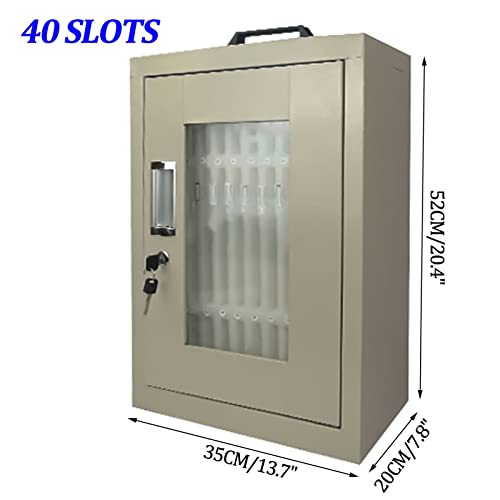 EliteBloom Wall-Mounted,Lock Box Phone,Office Storage,Mobile Stand,Phone Storage,Multifunction Organizer Storage Rack,Metallic-40Slots