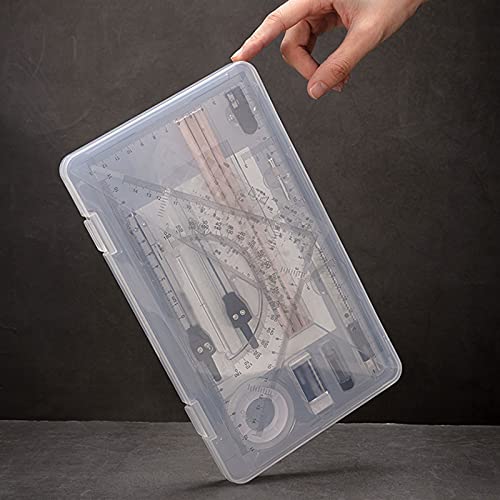 Yuidaaavzz Compass for Geometry 16 Piece Compass Set Math Geometry Tool Set with Lead Refills Protractor Set Great for School Home and Office Compass Drawing Tool