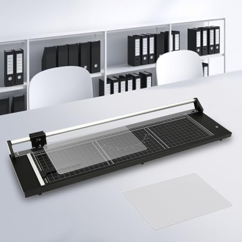 Precision Rolling Cutter Black 24/36 Inch Manual Rolling Trimmer Heavy Duty Rotary Paper Trimmer Professional Cutting Table for Photo Paper, Film, Office Paper, PVC (36 inch)