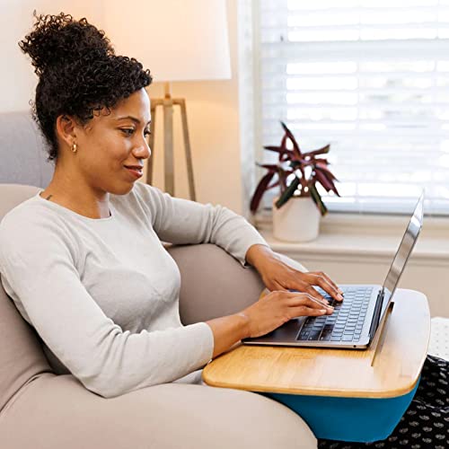 Yogibo Traybo 2.0 Lap Desk, Bamboo Top Lap Desk With Pillow for Laptop Built in Slot for Tablet or Phone, Lap Pad for Working, Reading, Writing, Lap Board, Purple