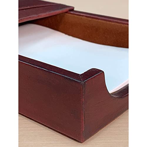 Dacasso Mocha Leather Memo Holder, 4-Inch by 6-Inch