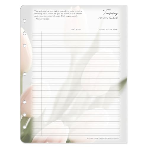FranklinCovey - Blooms Two Page Per Day Ring-Bound Planner (Monarch, Jan 2027 - Dec 2027)