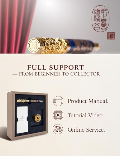 ARTEX x National Palace Museum Gold Lotus Rollerball Pen & Marble Stand Set