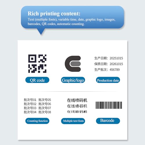 STMKB 25.4MM Inline Inkjet Printer, Fully Automatic Production Line Coding Machine, Supports Data Import from External USB Flash Drive, Freely Editable Content, Adaptable to Various Production Lines.