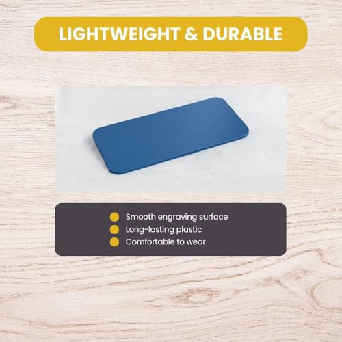 Name Tag/Badge Blanks - 100 Pack - 1" X 3" (Blue) Round Corners, Magnetic Backing