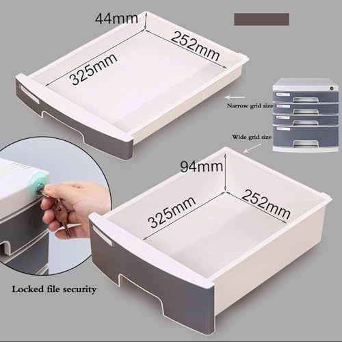 GUODDM 4~7-Tier Desktop File Box - Lockable A4 Plastic Storage Drawer Cabinet, Office File Organizer, Desk Organizer For Files, Supplies Stationery(6-layers)