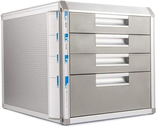 noxozoqm Aluminum Flat File Cabinet - Office Storage Cabinet with Drawers for Desktop Organization