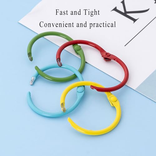 Binder Rings, 20 PCS Diameter 3cm Book Rings Metal DIY Binder Ring for Home School Office Booklets Cards File(Red)
