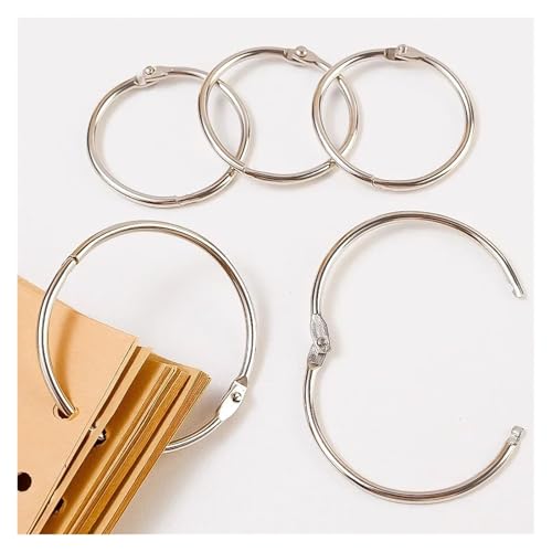 Office Book Rings, Ring Binder 100PCS Rings Loose Leaf Metal Book Album Scrapbook Binders Craft Photo Organizer Keychain(50mm)