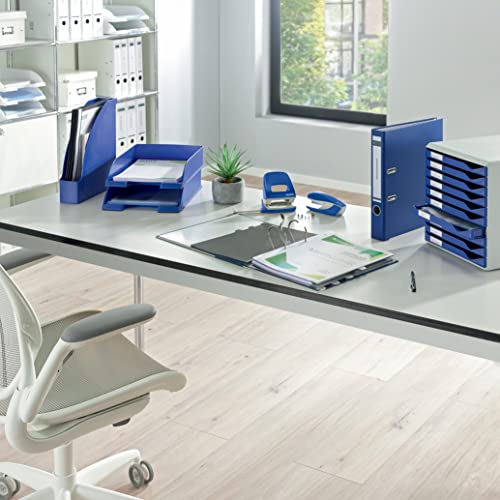 Leitz 2-Ring 3-Inch Premium Linen Textured A4 Sized European Binder, Blue (1010-BL)