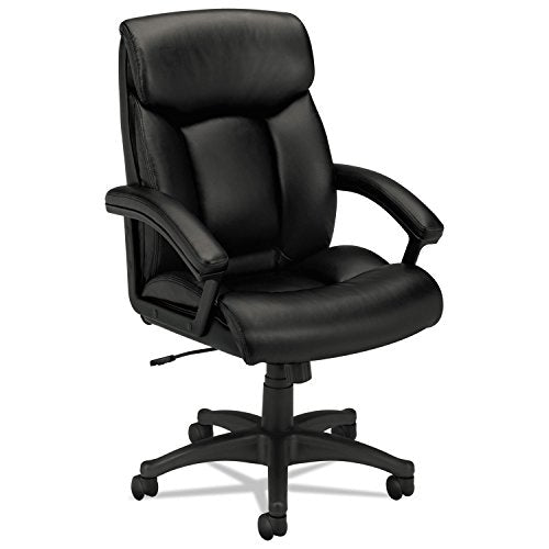 HON Basyx VL151SB11 VL151 Series Executive High-Back Chair, Black Leather (BSXVL151SB11)