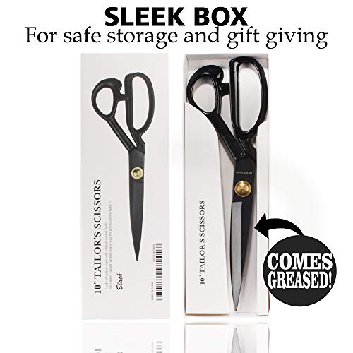 JubileeYarn Professional Carbon Steel Fabric Scissors - 10" Black - 10 Pairs