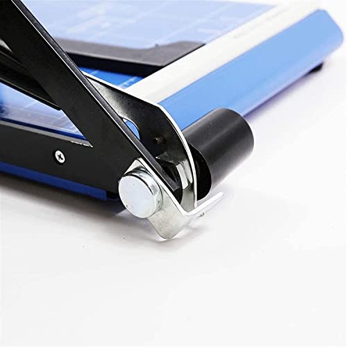 KouRy Paper Cutter A4 Stack Paper Trimmer Guillotine with Guard Rail Safety Blade Lock, Commercial Grade Guillotine Paper Slicer Cutter for Office Home School (Blue)