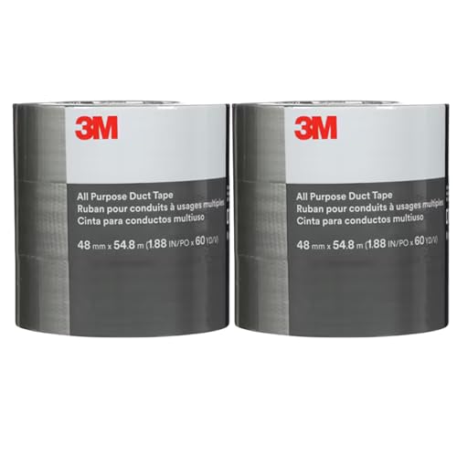 3M All Purpose Duct Tape DT8 6 Rolls, 1.88 in x 59.93 yd (48 mm x 54.8 m), Silver, General Use Indoor Duct Tape for HVAC, Construction, Sealing, Bundling, Repair and Maintenance Projects