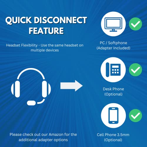 TruVoice HD-350 USB Deluxe Headset for The Office or Call Center – Works with All VoIP Phone Systems – Noise Canceling Microphone and HD Speakers