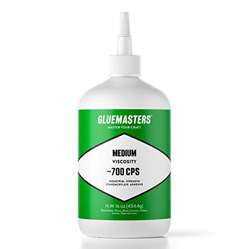 Glue Masters Industrial Grade Cyanoacrylate Adhesive - Medium Viscosity Super Glue for Woodworking, 3D Printing