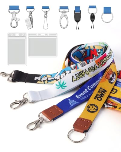 GSJJPROMO Custom Dye Sublimation Lanyards, 50-5000PCS Personalized Lanyard with Logo, Name, Text or Photo, Custom Neck Straps with Badge Holder for ID Badges, Keys, Business, School, Events & Office