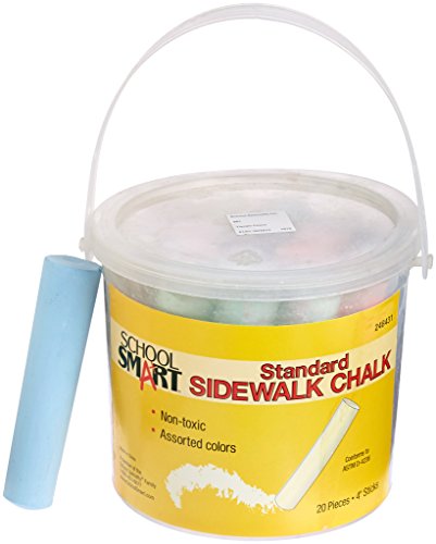 Casafoyer School Smart Non-Toxic Sidewalk Chalk, 4 L x 1 W in, Assorted Colors, Pack of 20 | (2 Units)