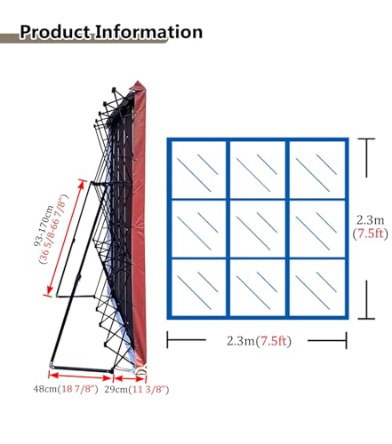 EXCLURA Show Exhibit Display Booth Stand with Fixing Strips + Back Support Bars, Tension Fabric Holder for Exhibition Wedding Conference Party Event(2.3mx2.3m(7.5ftx7.5ft))