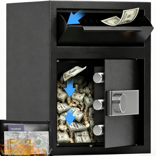 BUTISOW 2.8 Cub Depository Drop Safe for Business with Drop Slot