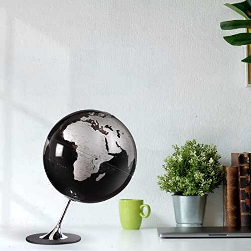 Waypoint Geographic Anglo Globe, 10” Designer Series Minimalist Decorative World Globe, Angle-Mounted, For Home and Office Decor, Black