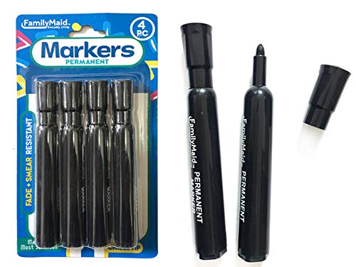 DollarItemDirect Permanent Markers 4 pcs Black Colors, Case of 144